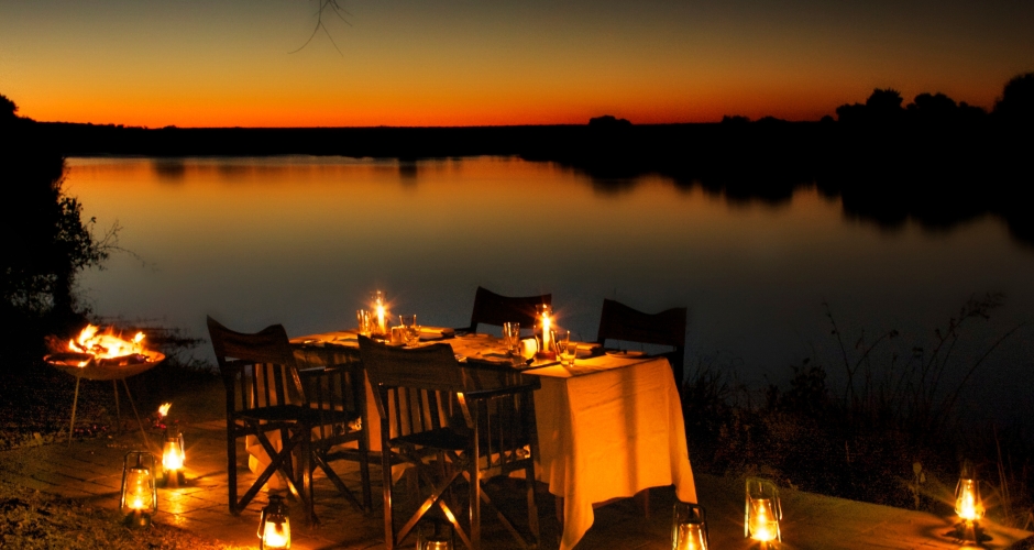 6 – Imvelo Safari Lodges – Zambezi Sands River Camp – Dining on the river banks